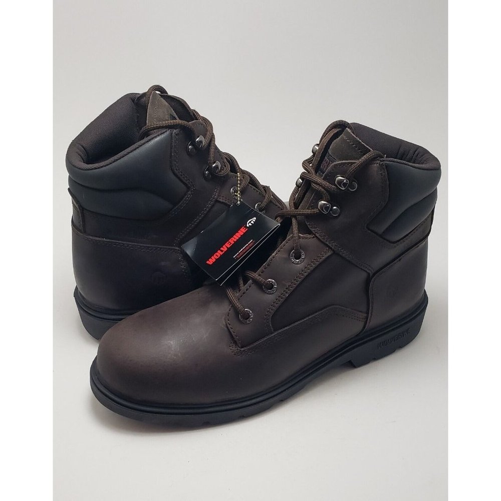 NWT Mens Wolverine Soft Toe Brown Leather Work Boots W08169 Size 13EW